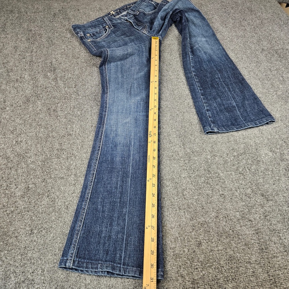 7‎ For All Mankind A Pocket Flare Jeans Medium Wash Blue Denim Size 28 Bootcut - Picture 5 of 11